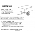 Sears Craftsman 610.246262 Easy Dump Cart User Guide 2006
