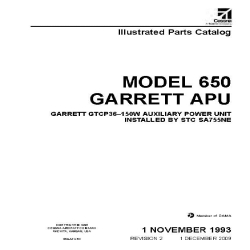 Cessna Model 650 Garrett GTCP36-150W APU Illustrated Parts Catalog 65GAPUPC