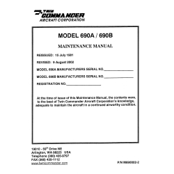 Twin Commander Model 690 A/690B Maintenance Manual M690002-2
