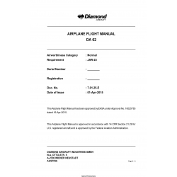 Diamond DA 62 Airplane Flight Manual 70125E