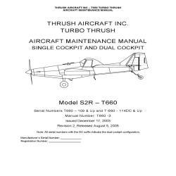 Thrush Model S2R-T660 Single and Dual Cockpit Maintenance Manual T660-3