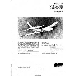 Piper Seneca II PA-34-200T Pilot's Operating Handbook Part # 761-634