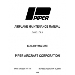 Piper Tomahawk Maintenance Manual PA-38-112 Part # 761-660