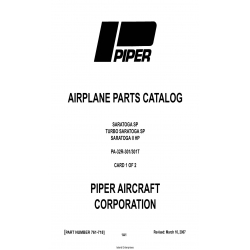Piper Aircraft Saratoga SP,Turbo Saratoga SP,Saratoga II HP PA-32R-301/301T Parts Catalog 761-718 v2007