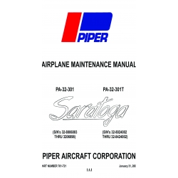 Piper Saratoga PA-32-301-PA-32-301T Maintenace Manual 761-721 v09