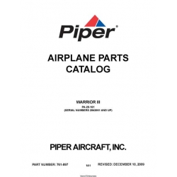 Piper PA-28-161 Warrior III (Serial Numbers 2842001 AND UP) Airplane Parts Catalog 761-897_V2009