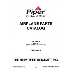 Piper Archer III Parts Catalog PA-28-181 $13.95 Part # 761-898