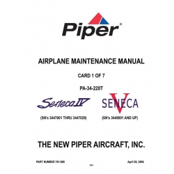 Piper Seneca IV/V Maintenance Manual PA-34-220T  Part # 761-888_v2006