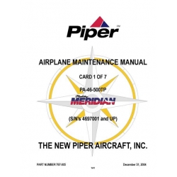 Piper Malibu Meridian Maintenance Manual PA-46-500TP $13.95 Part # 767-005