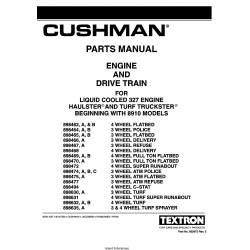 Cushman Engine and Drive Train for Liquid Cooled 327 Engine Haulster and Turf Truckster Beginning With 8910 Models 832972