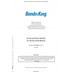 Bendix King KA 310 KA-310 Autopilot Adapter STC Installation Manual PIN 89000004-200