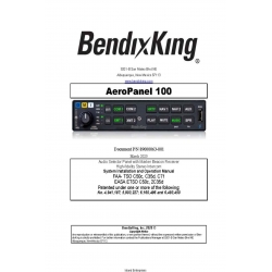 Bendix King AeroPanel 100 Audio Selector Panel Installation and Operator’s Manual 89000063-011