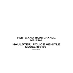 Cushman 898486 Haulster Police Vehicle Parts and Maintenance Manual 845091