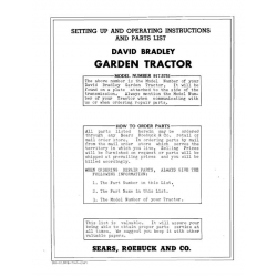Garden Tractor (David Bradley) Model No. 917.5751 SETTING UP AND OPERATING INSTRUCTIONS AND PARTS LIST