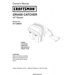 Sears Craftsman 917.248970 42" Mower Grass Catcher Owner's Manual