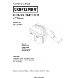 Sears Craftsman 917.248971 42" Mower Grass Catcher Owner's Manual