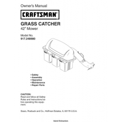 Sears Craftsman 917.248980 42" Grass Catcher Owner's Manual