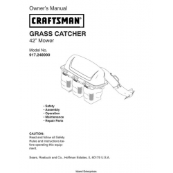 Sears Craftsman 917.248990 42" Mower Grass Catcher Owner's Manual