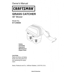 Sears Craftsman 917.249030 46" Mower Grass Catcher Owner's Manual