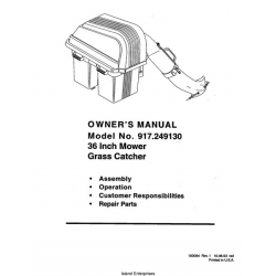 Sears Craftsman 917.249130 38" Mower Grass Catcher Owner's Manual 2003