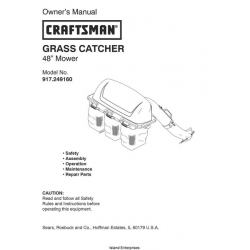 Sears Craftsman 917.249160 48" Mower Grass Catcher Owner's Manual