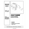 Sears Craftsman 917.249491 42" Mower Grass Catcher Owner's Manual