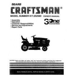 Sears Craftsman 917.252580 15.5-HP Owner's Manual