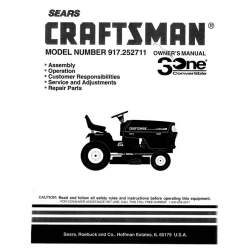 917.252711 18.0 HP Lawn Tractor Owner's Manual Sears Craftsman