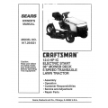 Sears Craftsman 917.254531 12.0 HP IC Electric Start 38" Mower Deck 5 Speed Transaxle Lawn Tractor Owner's Manual