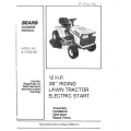 917.255741 12 H.P. 38" Riding Lawn Tractor Electric Start Owner's Manual Sears Craftsman