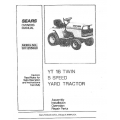 917.255820 YT 16 Twin 5 Speed 16 HP Owner's Manual Sears Yard Tractor
