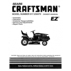 Sears Craftsman 917.258470 15.5 HP Owner's Manual