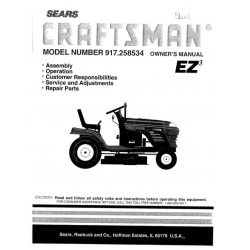 Sears Craftsman 917.258534 15.5 HP Tractor Owner's Manual