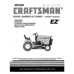 Sears Craftsman 917.258691 18.0 HP Garden Tractor Owner's Manual