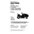 Sears Craftsman 917.270514 14.5 HP Electric Start 42" Mower 6 Speed Transaxle Lawn Tractor Owner's Manual