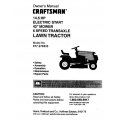 Sears Craftsman 917.270533 14.5 HP Electric Start 42" Mower 6 Speed Transaxle Lawn Tractor Owner's Manual