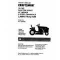 Sears Craftsman 917.270653 15.5 HP Electric Start 42" Mower 6 Speed Transaxle Lawn Tractor Owners Manual
