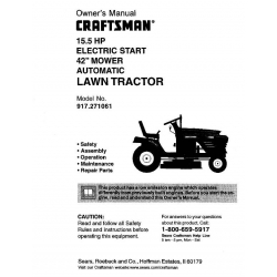 917.271061 15.5 HP Electric Start 42" Mower Automatic Lawn Tractor Sears Craftsman