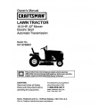 Sears Craftsman 917.2720601 16.0 HP 42" Mower Electric Start Automatic Transmission Lawn Tractor Owner's Manual