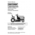 917.272762 18.0 HP 42" Mower Electric Start Automatic Transmission Owner's Manual Lawn Tractor Sears Craftsman