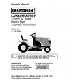 917.273380 17.5 HP 42" Mower Electric Start Automatic Transmission Lawn Tractor Owner's Manual Sears Craftsman
