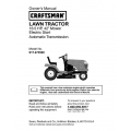 917.273500 16.5 HP 42" Mower Electric Start Automatic Transmission Lawn Tractor Owner's Manual Sears Craftsman