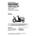 917.273800 16.0 HP 42" Mower Electric Start Automatic Transmission Lawn Tractor Owner's Manual Sears Craftsman