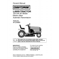 Sears Craftsman 917.273823 18.5 HP 42" Mower Electric Start Automatic Transmission Lawn Tractor Owner's Manual