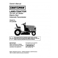 917.275180 19.0 HP 42" Mower Electric Start Automatic Transmission Owner's Manual Lawn Tractor Craftsman