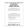 Garden Tractor (David Bradley) Model No. 917.57562 SETTING UP AND OPERATING INSTRUCTIONS AND PARTS LIST