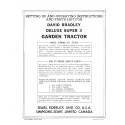 Garden Tractor (David Bradley) DELUXE SUPER 3 Model No. 917.57584 SETTING UP AND OPERATING INSTRUCTIONS AND PARTS LIST