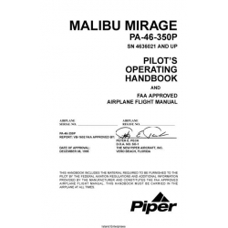 Piper PA-46-350P Malibu Mirage  Pilots Operating Handbook and Flight Manual 1995 SN 4636021 and Up