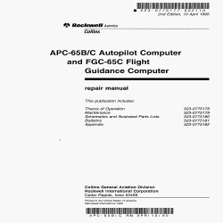 Rockwell Collins APC-65B/C Autopilot Computer and FGC-65C Flight Guidance Computer Repair Manual 523-0775177-00211A