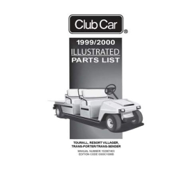 Club Car 1999-2000 Toural Resort Villager Trans-Porter Trans-Sender Illustrated Parts List 102067403
